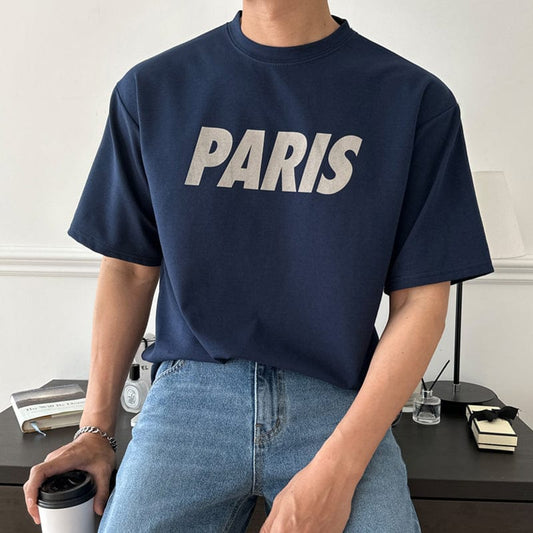 RT No. 9146 PARIS LETTERED COTTON SHORT SLEEVE