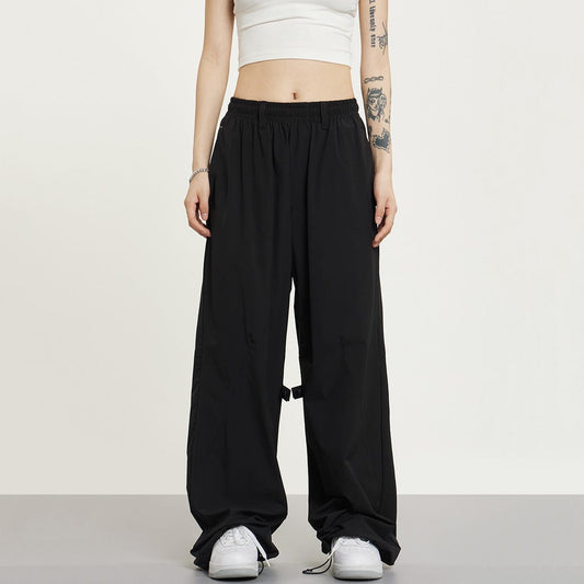 RTK (W) No. 1373 BLACK WIDE BAGGY SWEATPANTS