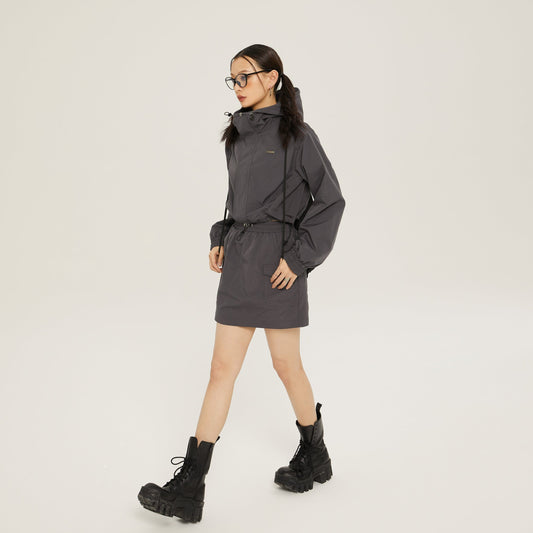 RTK (W) No. 3177 GRAY CROP WINDBREAKER JK & SHORT SKIRT