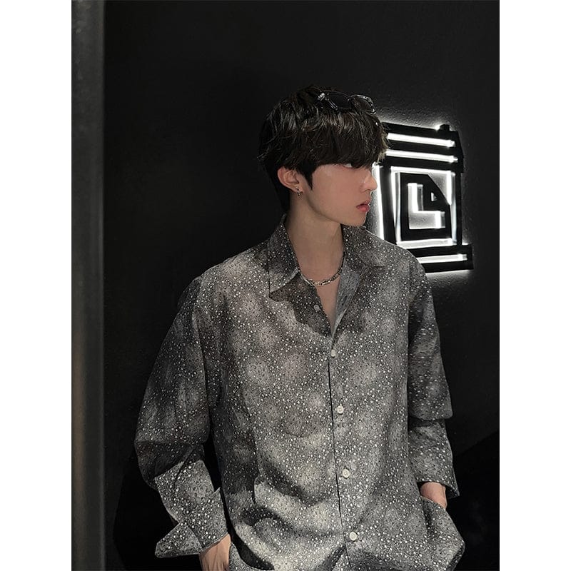 RT No. 9619 GRAY FLOWER SHIRT