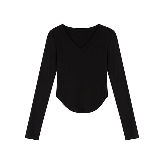 RTK (W) No. 1839 V-NECK SLIM FIT LONGSLEEVE TOP