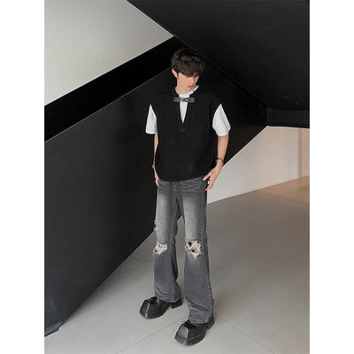 RT No. 9541 KNITTED V-NECK VEST