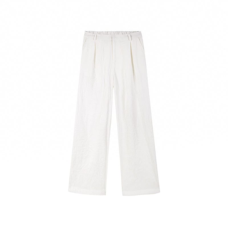 RT No. 9074 LINEN STRAIGHT WIDE DRAPE PANTS