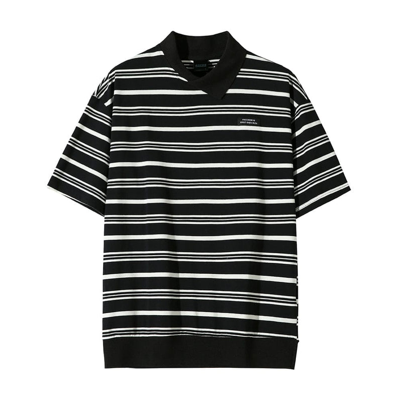 RT No. 9081 BLACK & WHITE STRIPE HALF SLEEVE TEE