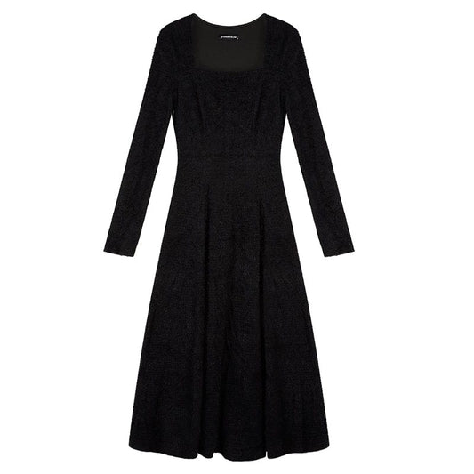 RTK (W) No. 1712 MOHAIR KNITTED COLLAR LONG DRESS