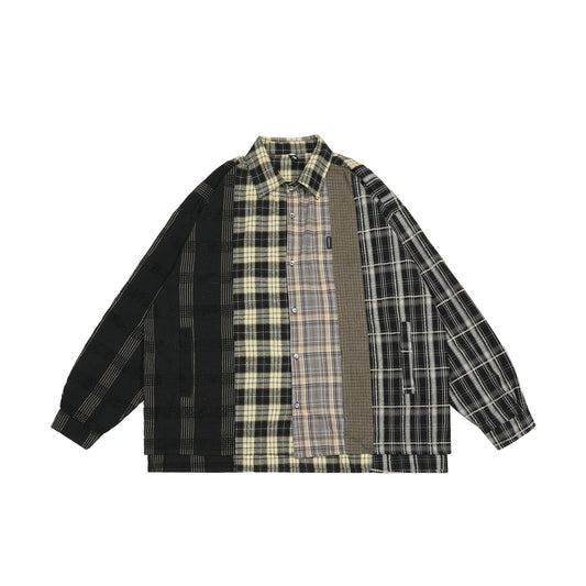 RTK (W) No. 3176 RECONSTRUCTED PLAID BUTTON-UP SHIRT