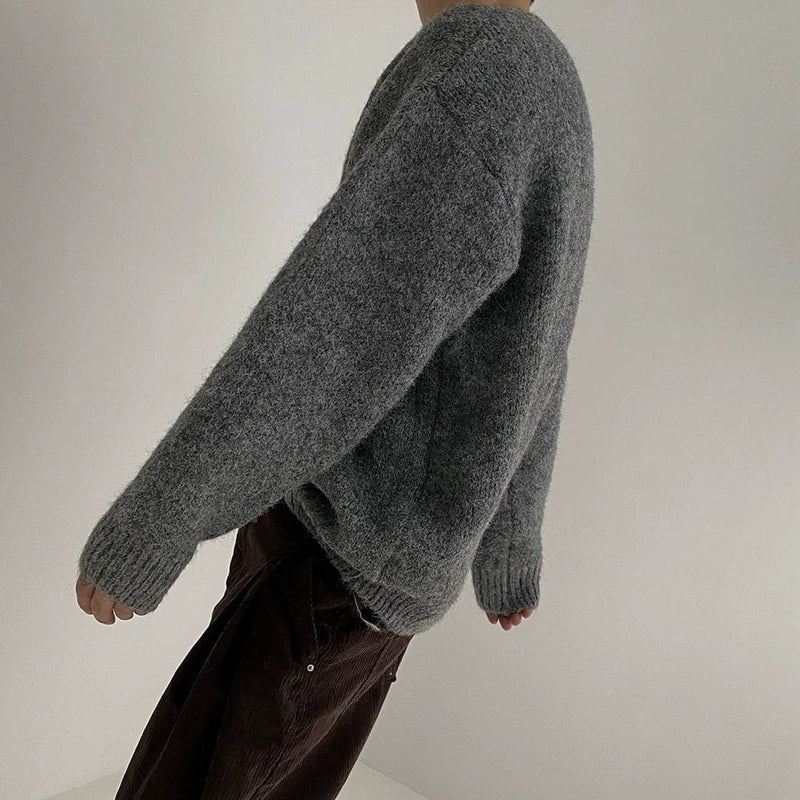 RT No. 10182 GRAY KNITTED PULLOVER SWEATER