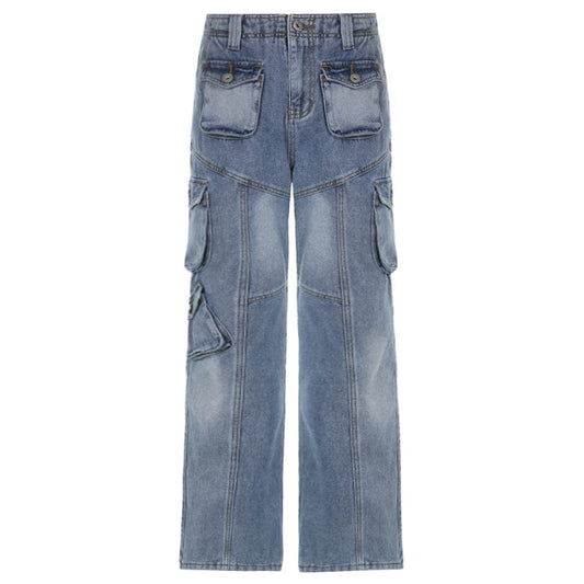 RT No. 9808 BLUE MULTI-POCKET DENIM JEANS