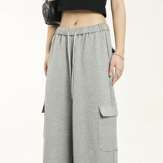 RTK (W) No. 1822 DRAWSTRING WIDE STRAIGHT DRAPE SWEATPANTS