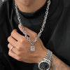 SQUARE PENDANT MULTI-CHAIN NECKLACE