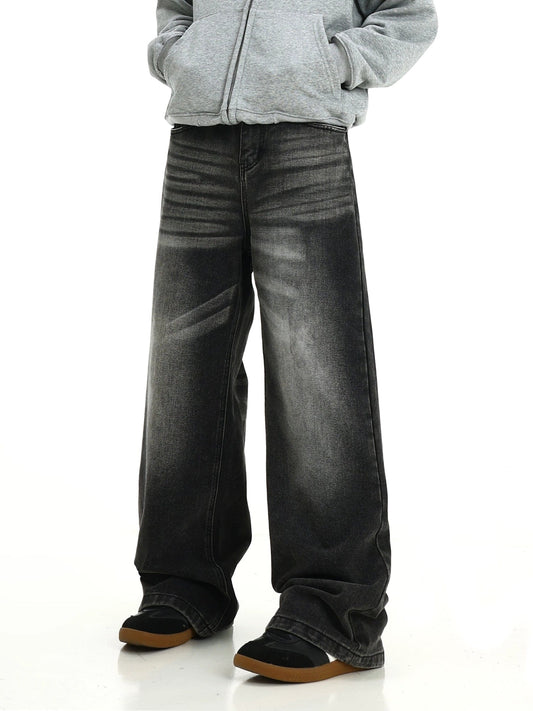 RT No. 10365 BLACK WIDE STRAIGHT DENIM JEANS