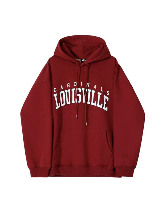 RT No. 11035 CRIMSON RED LETTERED PULLOVER HOODIE