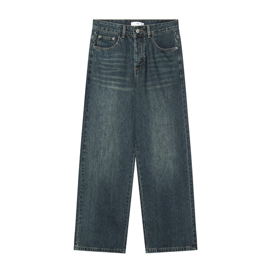 RTK (W) No. 1934 DARK BLUE WIDE STRAIGHT DENIM JEANS