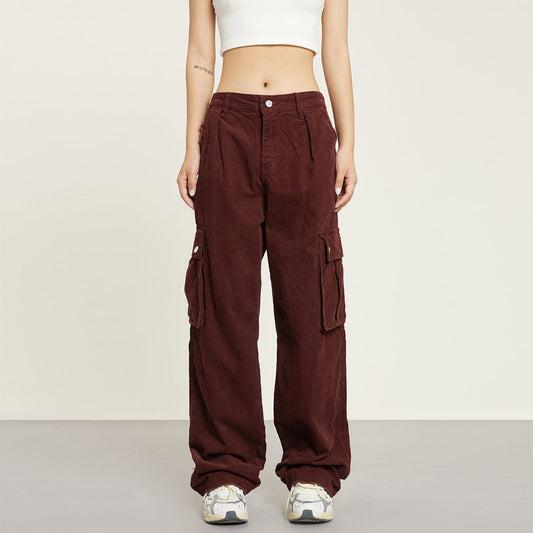 RTK (W) No. 1380 CORDUROY WIDE STRAIGHT CARGO PANTS