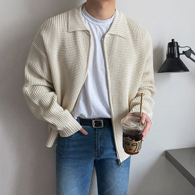 RT No. 9747 KNITTED FULL-ZIP SWEATER