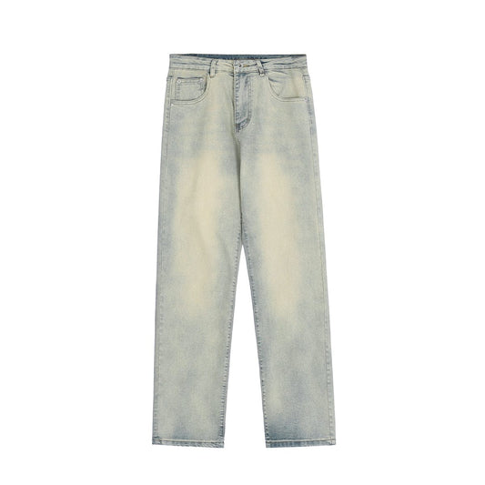 RTK (W) No. 1527 YELLOW BLUE SLIM STRAIGHT DENIM JEANS