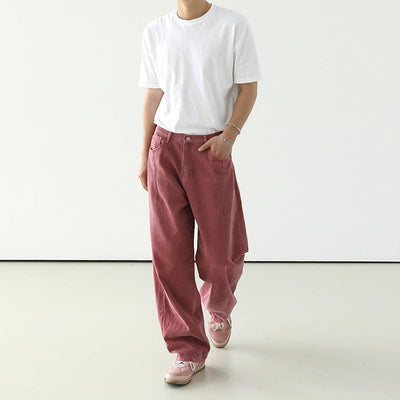 RT No. 8053 BRICK RED WIDE STRAIGHT JEANS