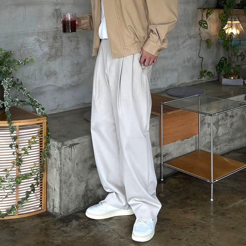 RT No. 10927 FOLDED PLEATED STRAIGHT PANTS