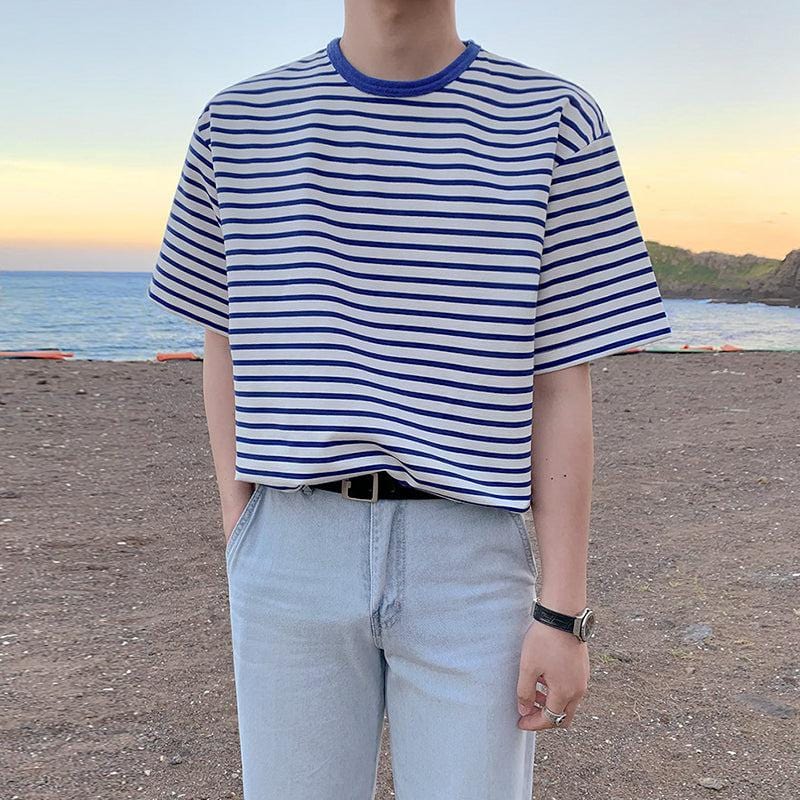 RT No. 4467 BLUE STRIPED SHORT SLEEVE SHIRT