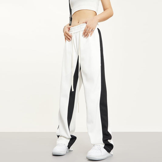 RTK (W) No. 1396 DRAWSTRING CONTRAST STRAIGHT SWEATPANTS