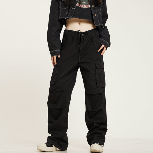 RTK (W) No. 1348 DRAWSTRING WIDE STRAIGHT CARGO PANTS