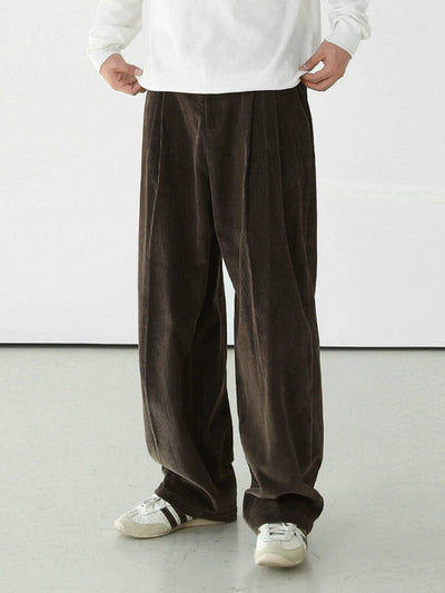 RT No. 10601 BROWN CORDUROY STRAIGHT PANTS