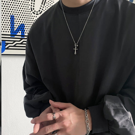 CROSS RING PENDANT NECKLACE