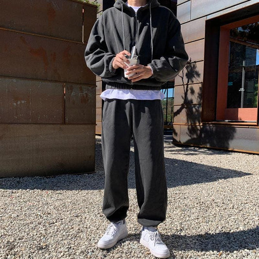 RT No. 6399 CHARCOAL GRAY ZIP-UP HOODIE & SWEATPANTS