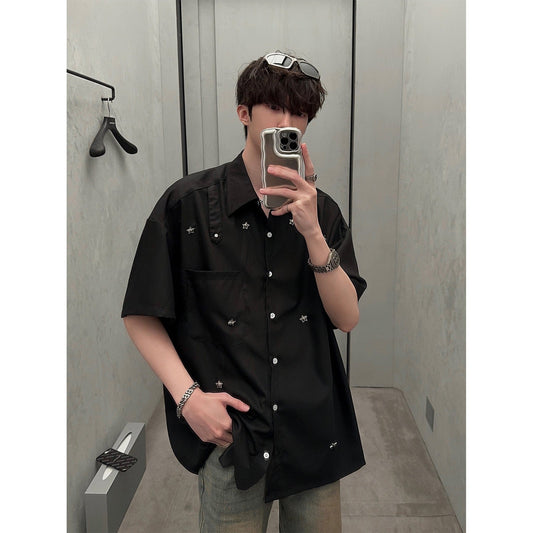 RT No. 9161 BLACK STAR PIN HALF SLEEVE SHIRT