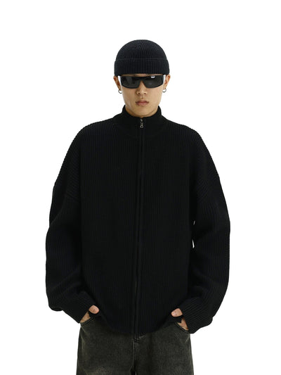 RT No. 10824 KNITTED TURTLENECK ZIP-UP SWEATER