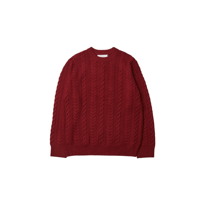 RT No. 11144 CRIMSON RED TWIST KNITTED SWEATER