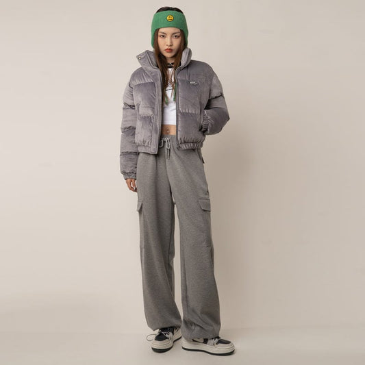 RTK (W) No. 1412 GRAY DRAWSTRING WIDE SWEATPANTS