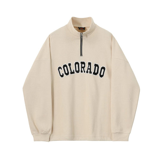 RT No. 6684 WAFFLE KNIT HALF ZIP-UP COLORADO COLLAR SWEATER