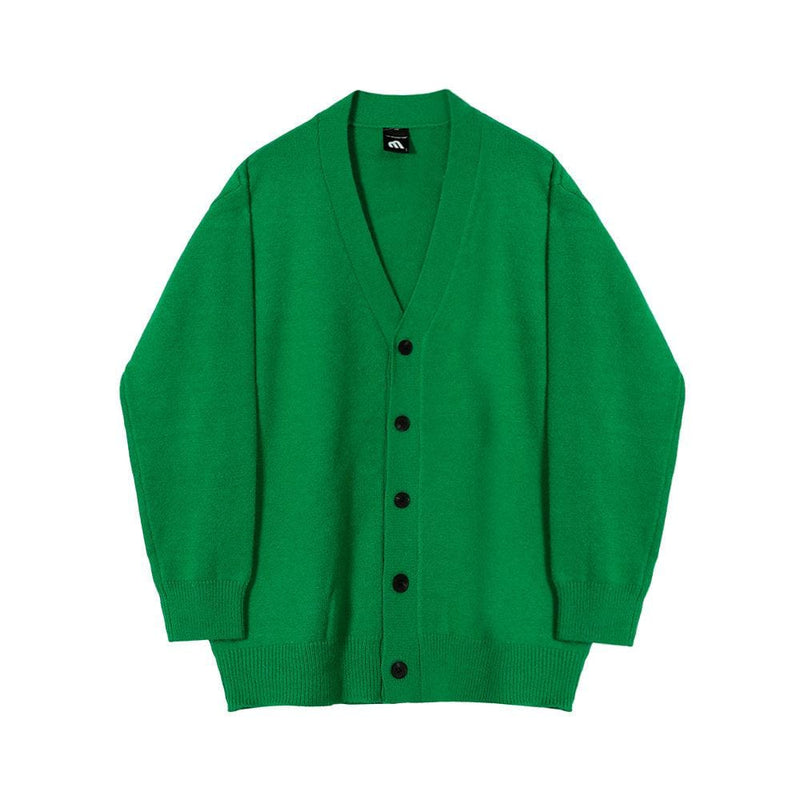 RT No. 6136 GREEN KNITTED V-NECK CARDIGAN