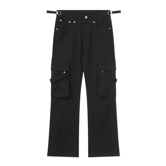 RTK (W) No. 1800 BLACK MULTI-POCKET STRAIGHT CARGO PANTS