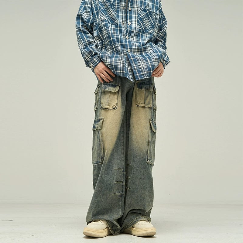 RT No. 10081 WASHED CARGO DENIM JEANS