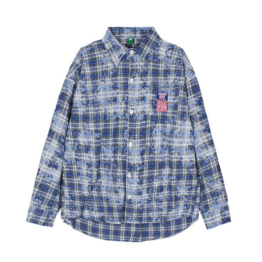 RTK (W) No. 3106 BLUE PLAID COLLAR SHIRT