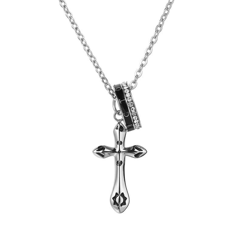 CROSS RING PENDANT NECKLACE