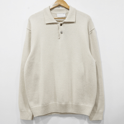 RT No. 6206 KNITTED COLLAR QUARTER BUTTON-UP SWEATER