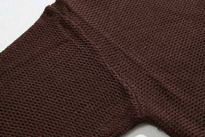 RT No. 5570 BROWN KNITTED ROUND NECK PULLOVER SWEATER